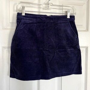 Forever21 Navy Blue Corduroy Mini Skirt- Size Small